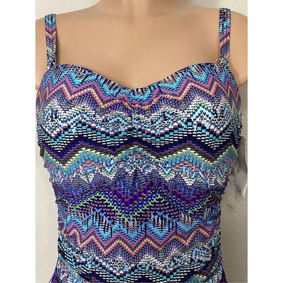 New. Profile by Gottex Blue tankini. 36/D-10/bottom. Retails $168 - Picture 5 of 12
